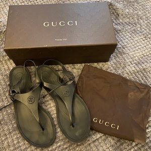 Gucci Jelly Black Sandals “Katina”